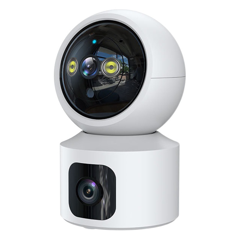 Lente Dual cámara de vigilancia inalámbrica WIFI casa panorámica hd cámara pistola bola vinculación binocular monitoreo