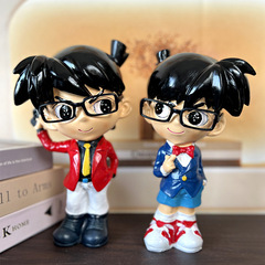 L0213 SF Large-Sized Conan Gun-Shaped Piggy Bank, Cute Cartoon Shinichi Savings Jar, Resin Decorative Item—Perfect Gift for Students