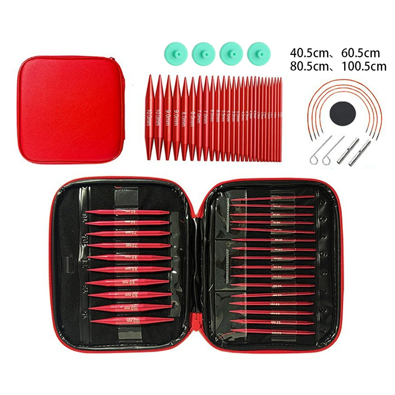 Инструмент для трансграничного вязания игла для свитера U-образная игла Съемная игла для переработки оксида алюминия с красным кольцом с аксессуарами