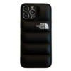 Down jacket, black phone case