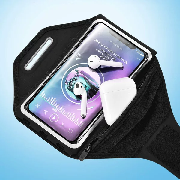 Tenna Sports Arm Bag Lycra Elastic Wrist Bag Outdoor Waterproof Mobile Phone Arm Bag Sweat-Wicking Running Mobile Phone Arm Band