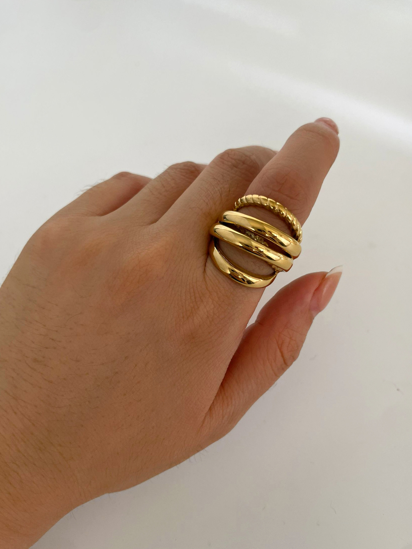 Party, Date Occasion PVD Coated Real Gold Plated Geometric 304 Stainless Steel Vintage Style Classic Style Waterproof Non Tarnish Surgical Steel Rings