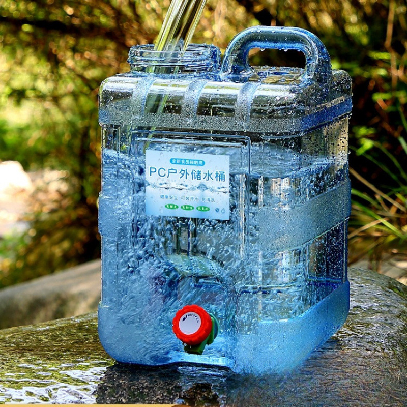 Outdoor Bucket for Household Water Storage, Car-Mounted Water Storage with Faucet, Large-Capacity Water Storage, Drinking Water, Pure Water Tank for Drinking