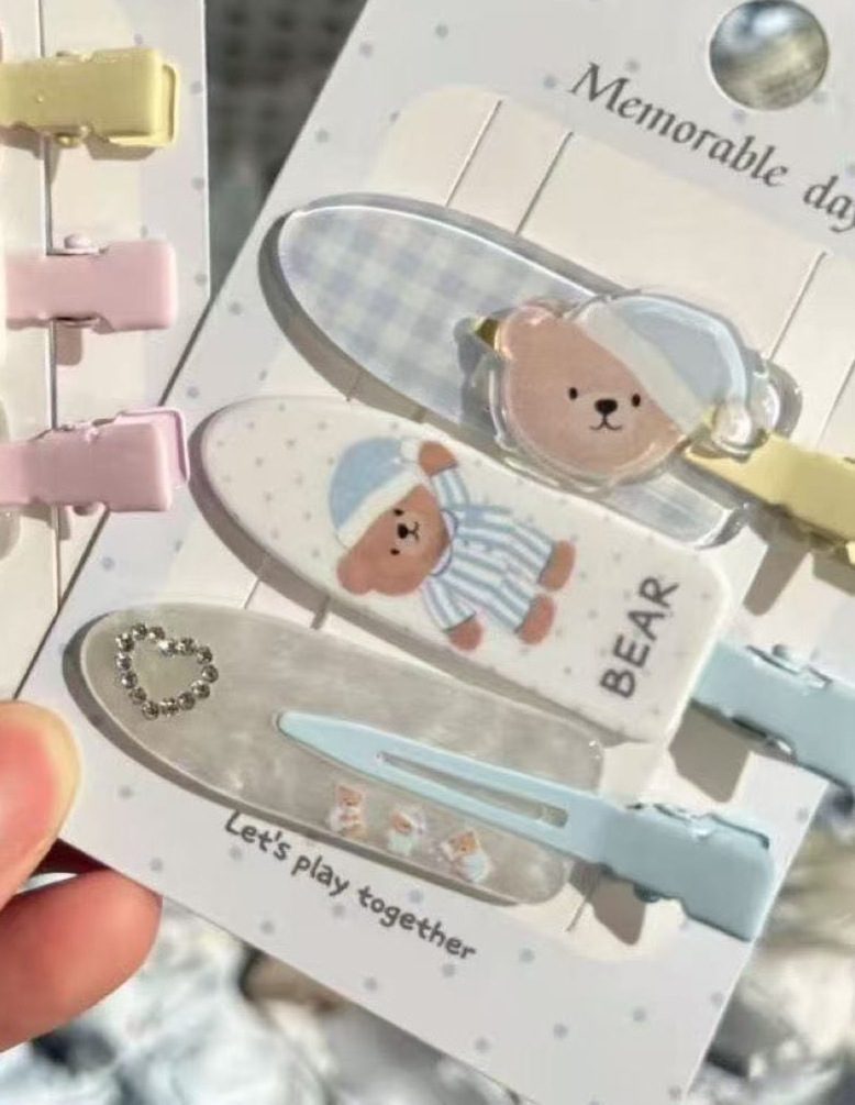 Blue set, with little bears, 3 piece set