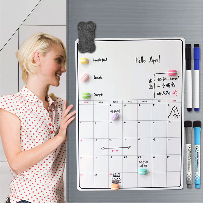 Pizarra blanca de escritura magnética personalizada, tablero de mensajes de notas, cristal, producción personalizada, imán magnético suave, imán para lavavajillas, imán para refrigerador