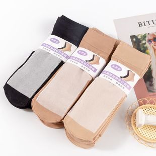 Spring and autumn ladies velvet plus velvet padded cotton bottom stockings socks women's sole cotton loose silk stockings wholesale