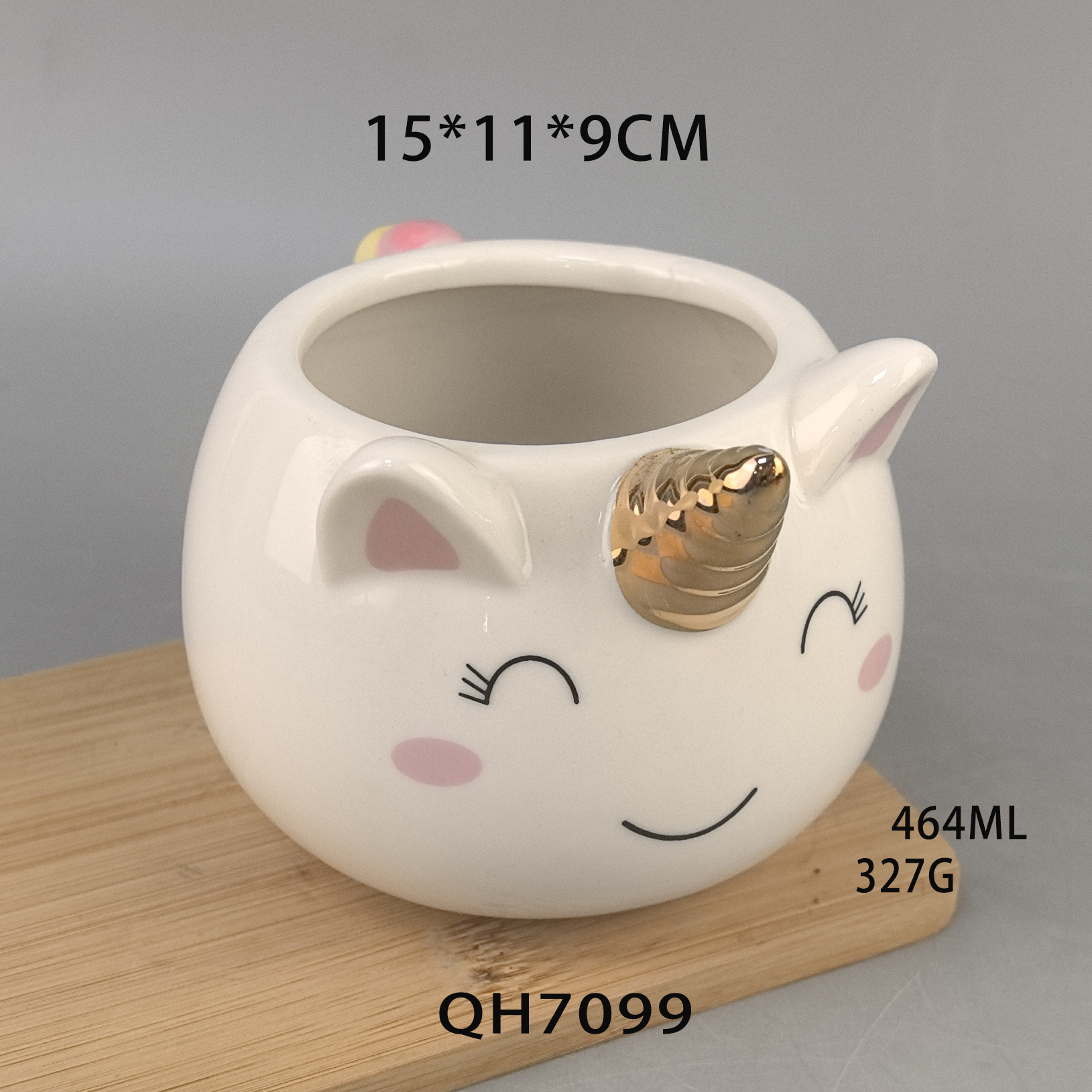 Taza de cerámica de la serie de unicornios Taza de café de ballenas Taza de cerámica pintada a mano Taza de cerámica 3D Caballo de arco iris