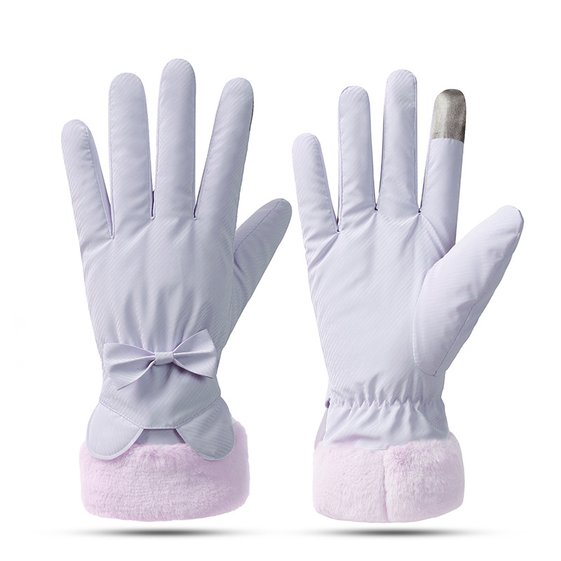 Neue warme Samthandschuhe in Macaron-Farbe für Herbst und Winter, wasserdicht und niedlich im Stil der Elektrofahrrad-Fahrradhandschuhe mit Touchscreen_voghion.com