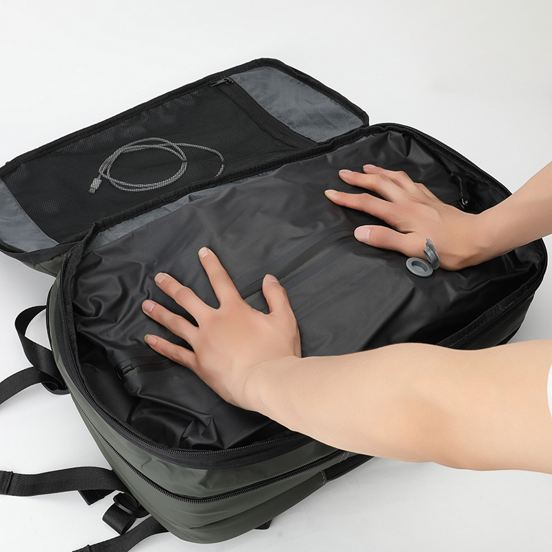Cross-Border Large Capacity Fashion Simple Men's Vacuum Compression Expandable Travel Laptop Backpack Trip Business Bag_voghion.com