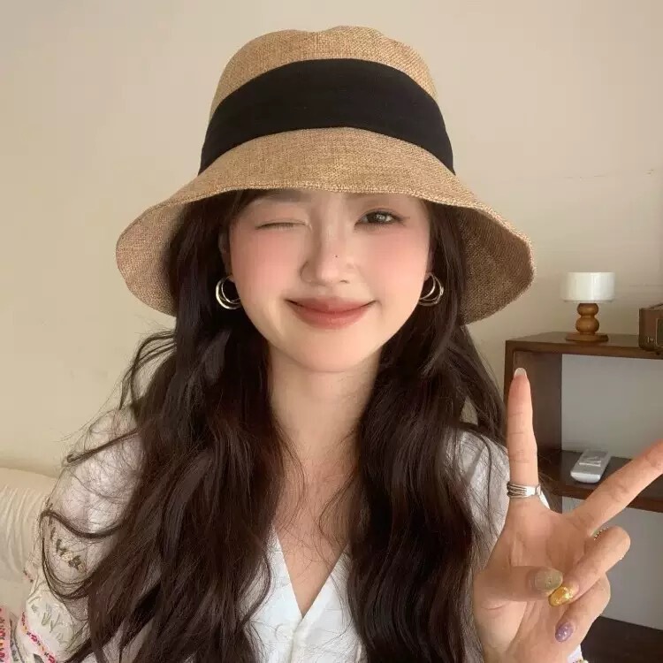 Japanese-Style Linen Bowknot Fisherman Hat for Women, Summer Wide-Brim Sun Protection Bucket Hat, Breathable and Lightweight with Back Slit Japanese-Style Linen Bowknot Fisherman Hat for Women, Summer Wide-Brim Sun Protection Bucket Hat, Breathable and Lightweight with Back Slit