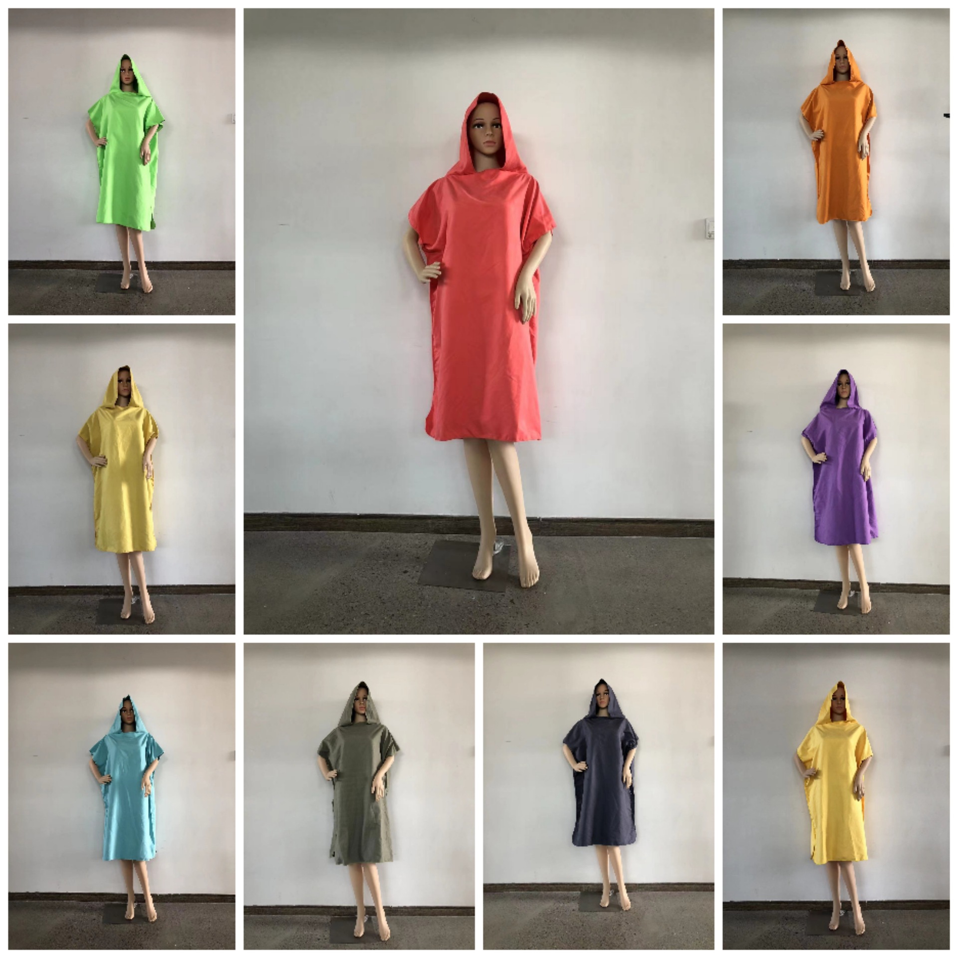 En stock de doble cara de terciopelo adulto llano de secado rápido capa de playa albornoz portátil absorbente playa cambio de albornoz