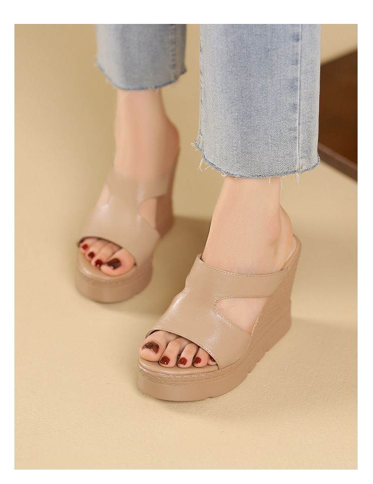Sandal cao gót nữ hở mũi đế dày 10 cm phong cách mới mùa hè — đen chi tiết 13