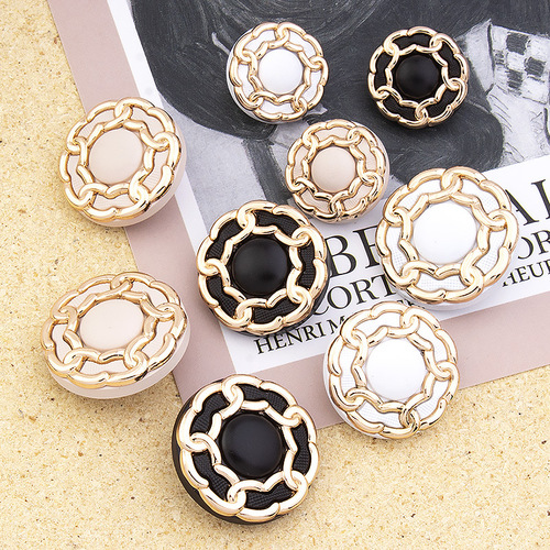 Metal buttons, large buttons, fashionable, exquisite, high-end, high-end women's coats, windbreakers, sweaters, cardigans, round decorative buttons