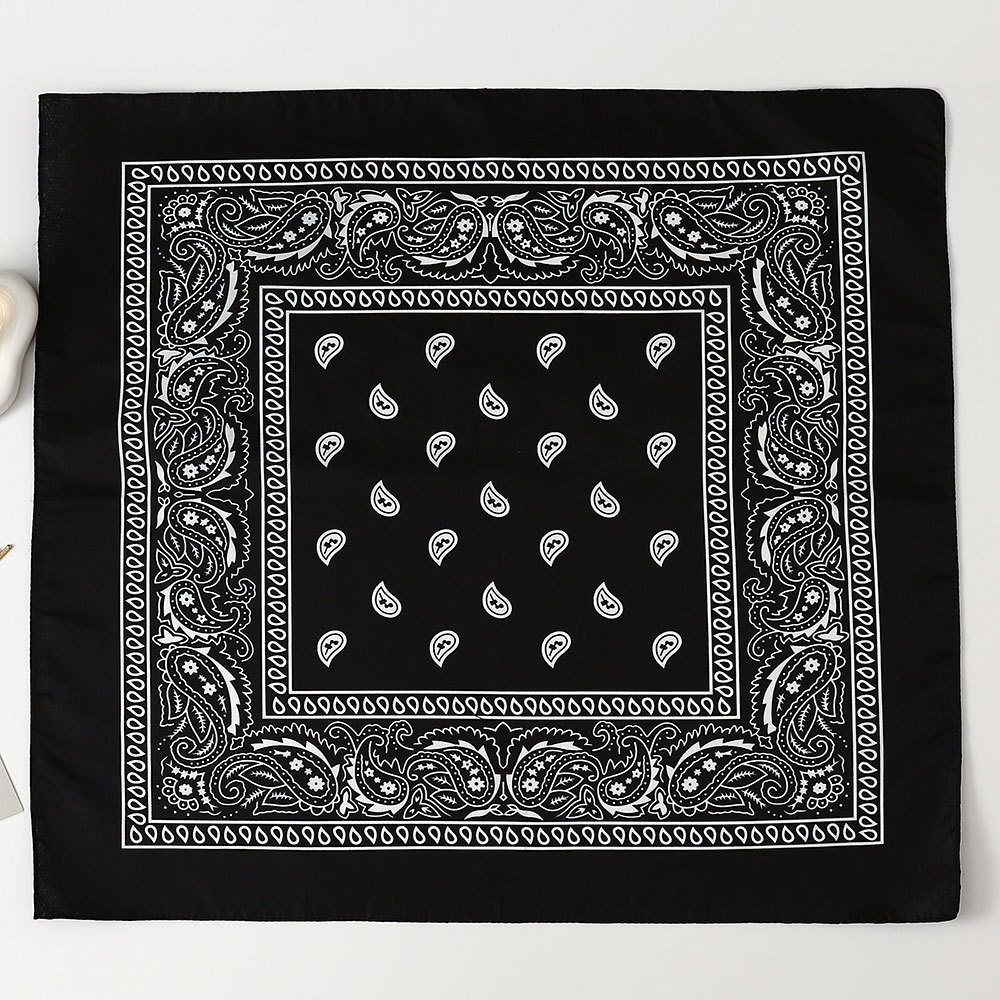 Bandana Cuadrada de Estampado Paisley 53cm de Poliéster para Deportes y Hip Hop