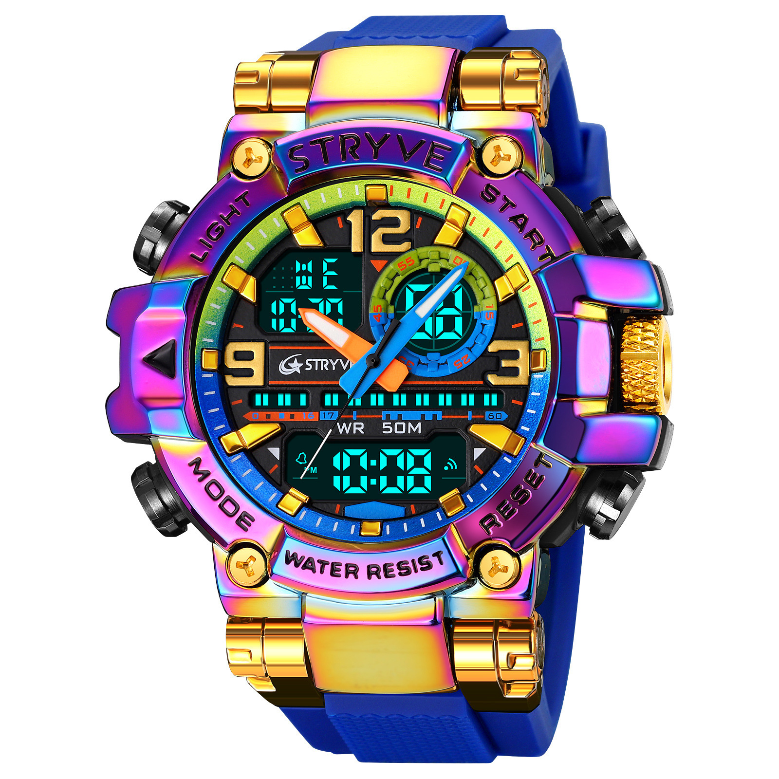 STRYVE estudiante juvenil deportes reloj electrónico Samurai luz nocturna Moda reloj multifuncional entrega de una pieza