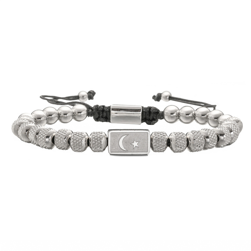 Transfronterizo Amazon Star Moon Cube Pulsera Diseño tejido a mano Pulsera de hombre europeo y americano Spot al por mayor