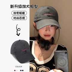 2025春季新款简约百搭字母棒球帽女韩版休闲软顶情侣大头围鸭舌帽