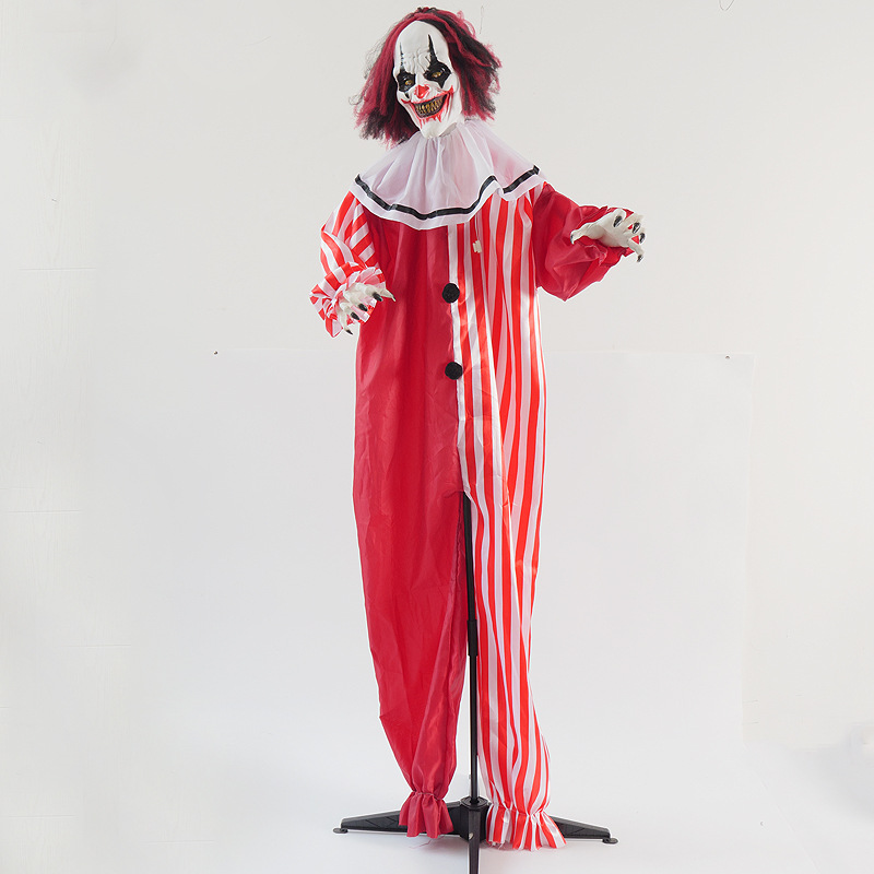 Accesorios de inducción eléctrica de pie de Halloween transfronterizos casa encantada habitación secreta decoración de bar decoración de payaso de terror