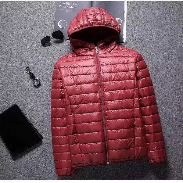 With hood, burgundy