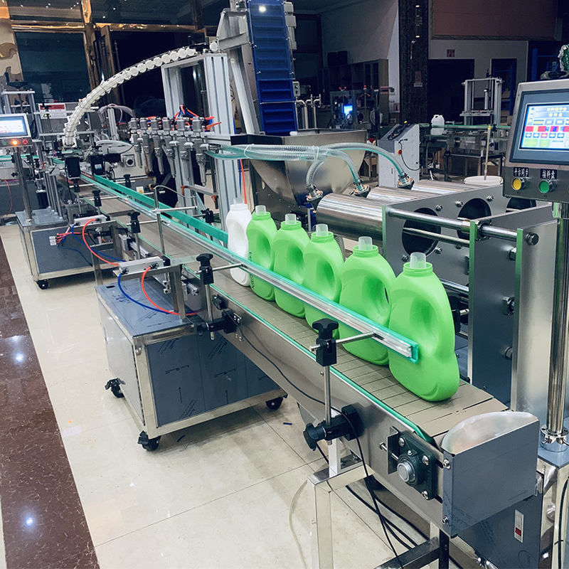 Servo piston automatic liquid filling machine line hand sanitizer honey laundry detergent detergent lubricant