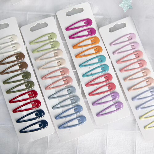 New style lacquered drop resin BB clip colorful waterdrop children hair clip candy color sweet girl hair pin cute side clip