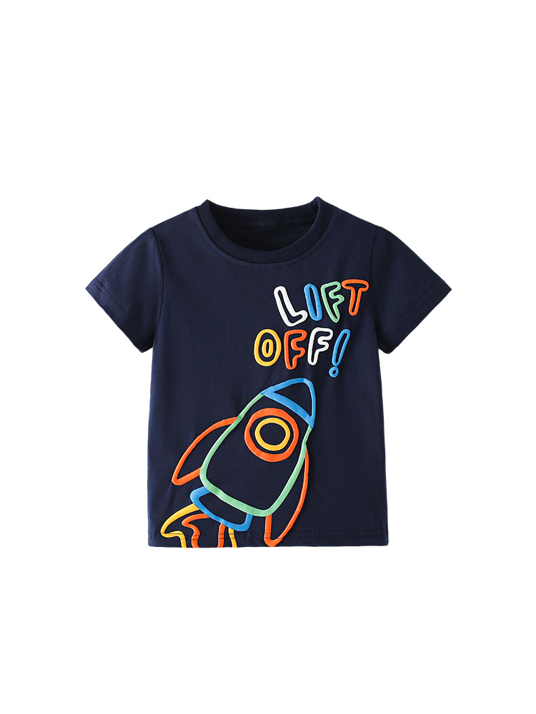 Cross-border malwee nuevo niño camiseta de manga corta estilo de verano refrescante diseño simple blusa de piel suave