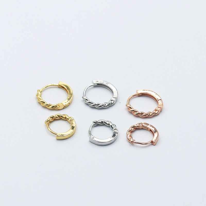 Earrings with pigtail, 18 carat