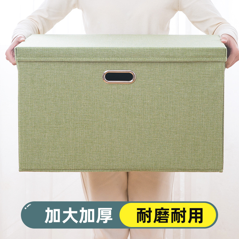 Caja de almacenamiento de algodón transfronterizo con cubierta cajón plegable de ropa armario caja de almacenamiento de tela caja de almacenamiento al por mayor