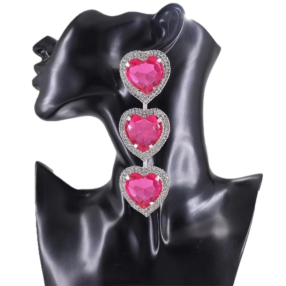 orecchini di vendita calda, orecchini pendenti a cuore splendente, accessori di temperamento, vendite dirette dalla fabbrica, orecchini di diamanti alla moda e semplici_voghion.com