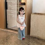 夏季女童新款木耳边牛仔裤