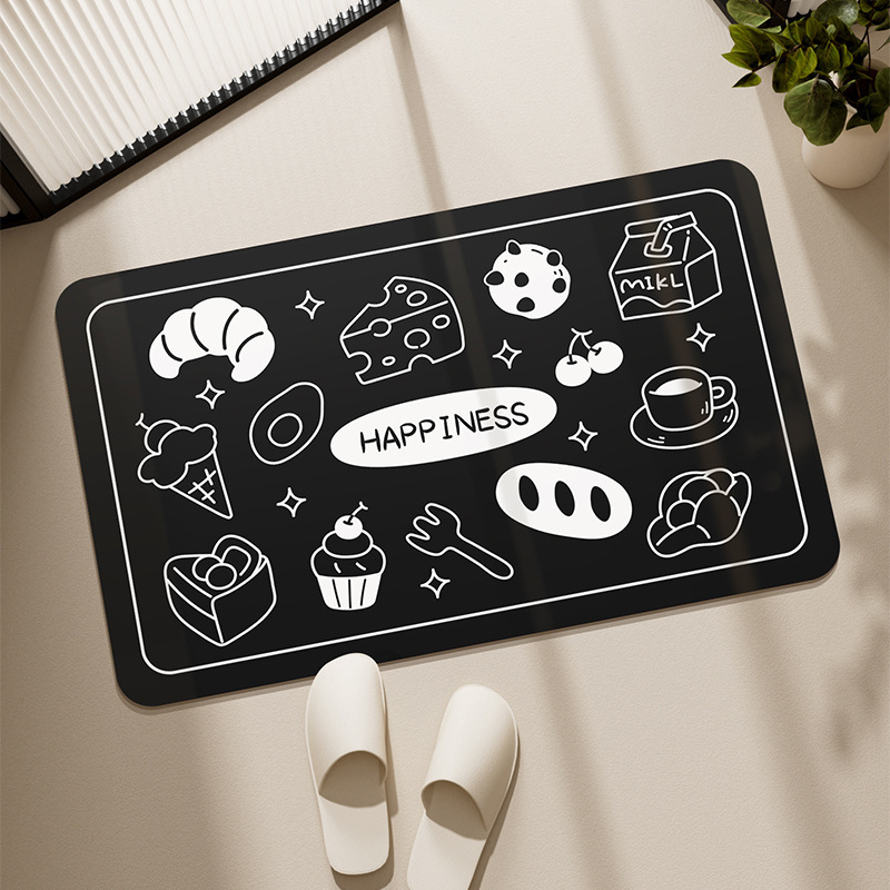 Bathroom Absorbent Diatom Mud Floor Mat Household Toilet Door Absorbent Quick-drying Foot Mat Dirt-resistant Wear-resistant Floor Mat