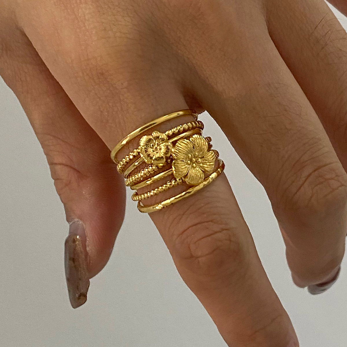 9g Weight Rings Classification One Size Ring Size 1 Piece Quantity Holiday, Daily Occasion 304 Stainless Steel Material Geometric Pattern All Seasons Season Women's Gender Plating Design Retro, Classic Style Style Wholesale Jewelry Retro Classic Style Geometric 304 Stainless Steel Plating Rings 6