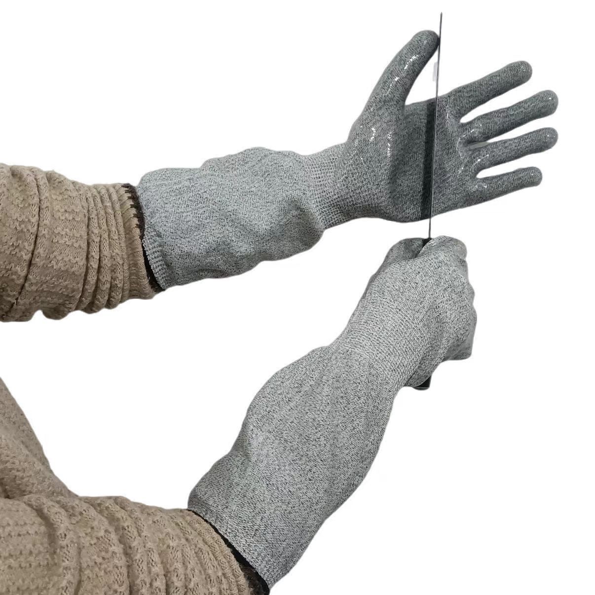 新款液态硅胶食品级5级防割防水耐高温手套无尘车间加长款护袖