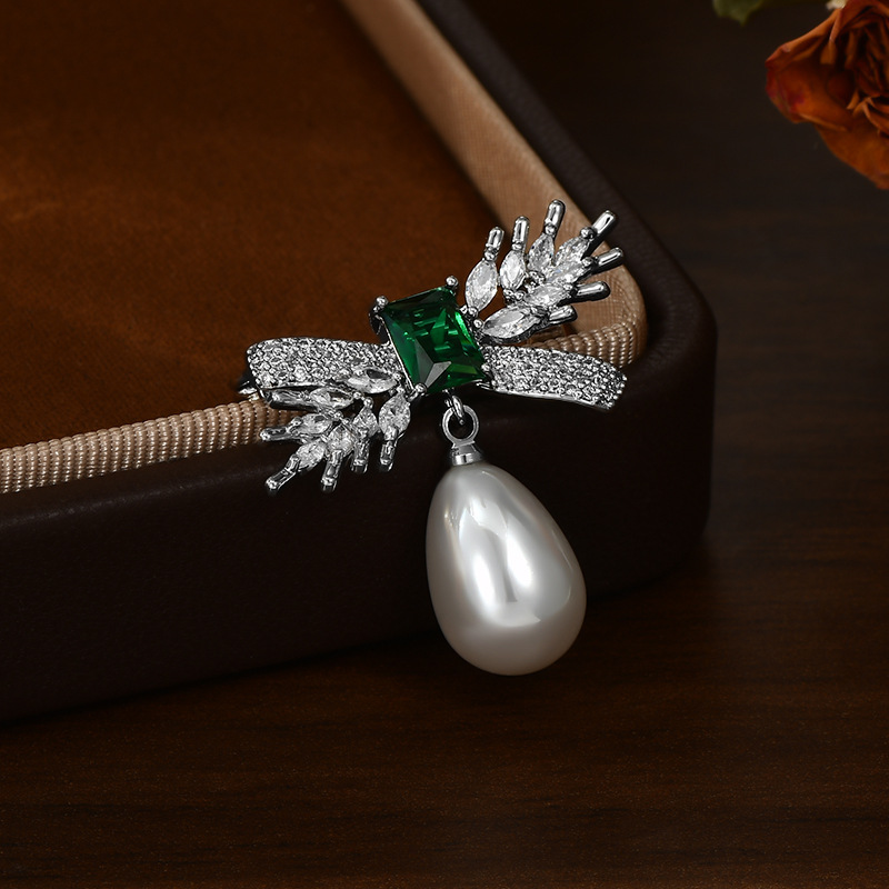 Moda coreana zircon perla broche de trigo creativo elegante atmósfera adornamiento traje vestido accesorios broche lote