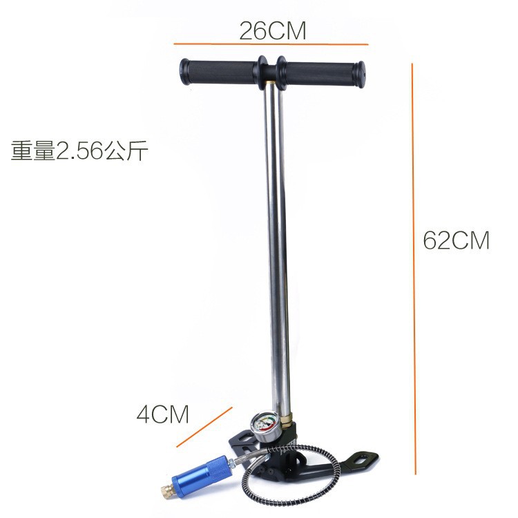 Bomba de alta presión HOTDIVE 30mpa bomba manual de acero inoxidable plegable de tres niveles refrigerada por agua de gran medidor 40mpa