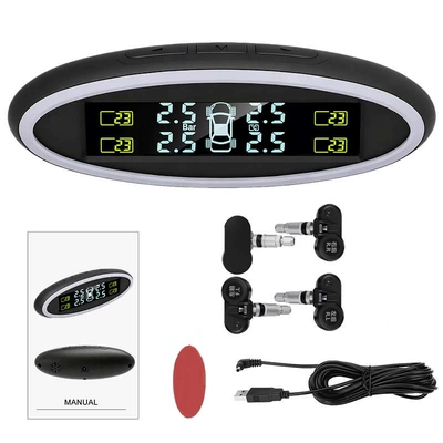 Car Tire Pressure Monitor Tire pressure monitoring system - external-wiring-type-built-in-color-screen-wired-version