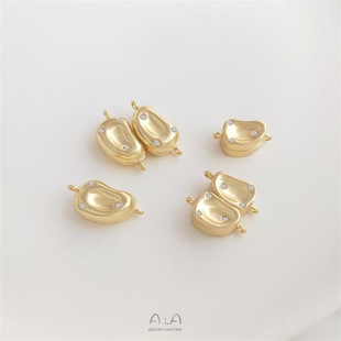 14K����ɫ�Ƕ�ʯ�����������㶹�δſ��ֹ�diy������Ʒ��