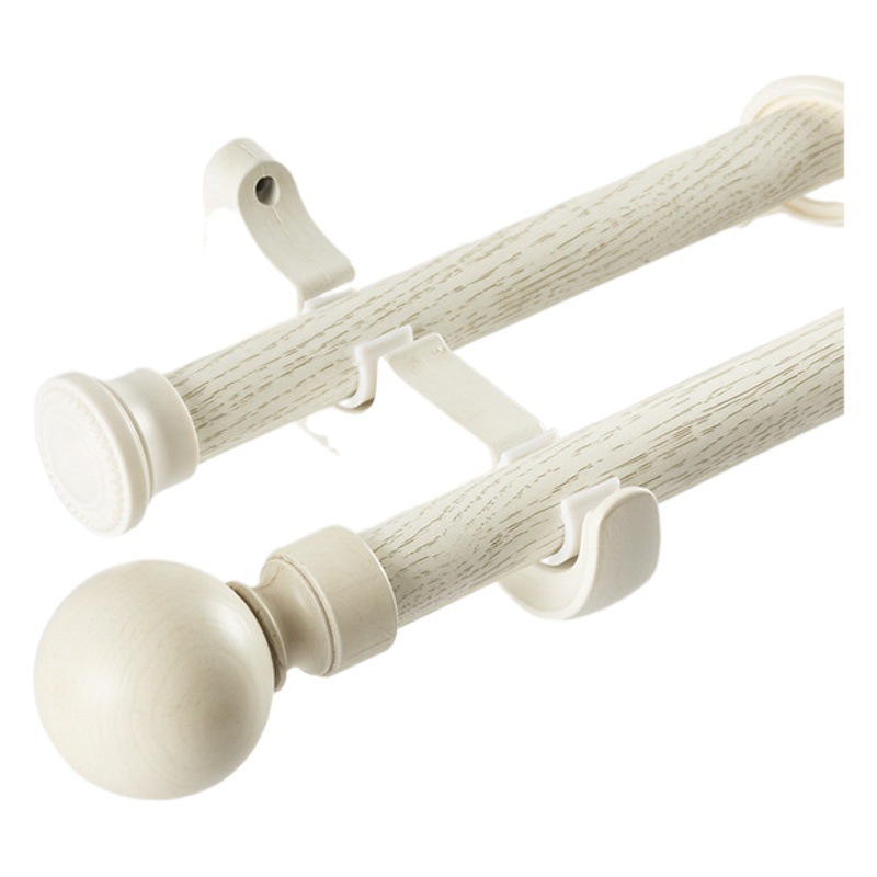 Varilla de madera simple, barra romana silenciosa, barra de cortina, barra de cortina de aleación de aluminio, barra simple, barra doble, pista de cortina al por mayor