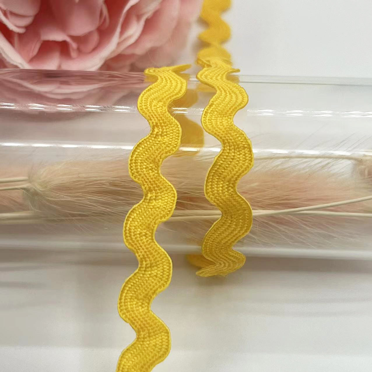 5mm onda de color sólido en forma de S borde curvo de encaje cortina de cinta sombrero ropa para niños accesorios de boda accesorios de ropa en stock