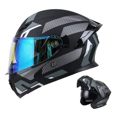 3C Certified Motorcycle Open-Face: Motorcycle Safety Supplies - battleship-aurora-blue-m