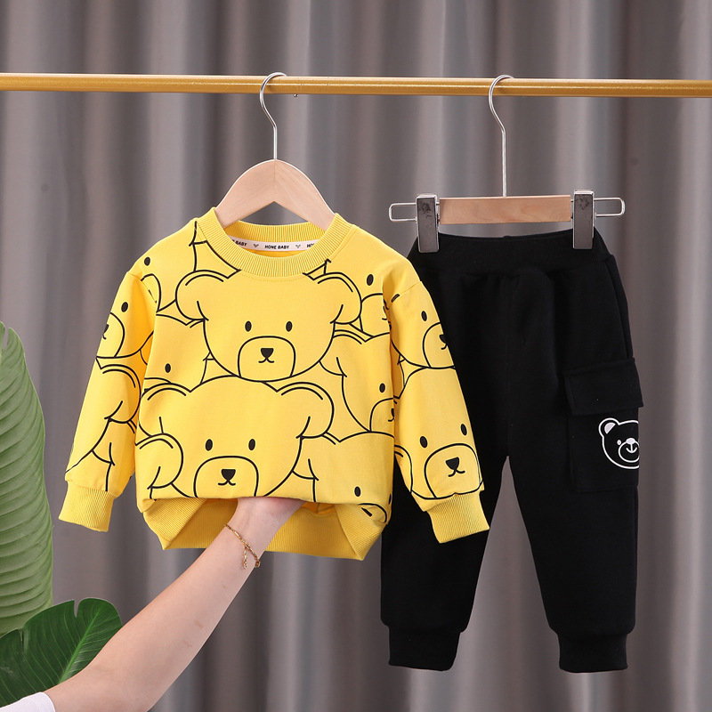 0-3 Boy Cartoon Cubs 2 Set of parts Shirts Autumn Children's clothing suit 2022 new pattern wholesale On behalf of
