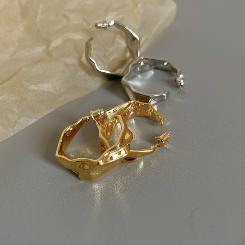 22g Weight Earrings Classification 1 Pair Quantity Street Occasion 1 Pair Commute Round Plating Metal 18k Gold Plated Earrings