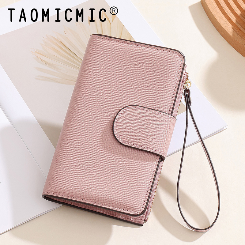 Yue Qiankai Japanese-Style Long Women's Mobile Phone Bag Large Capacity Hand-Carrying Coin Card Holder Card Holder Id Protection Leather Case
