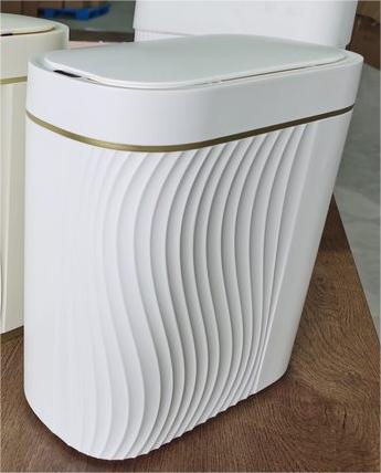 スマート感応式ゴミ箱家庭用軽豪華自動トイレトイレ狭い挟み蓋付き電動ゴミかご|undefined