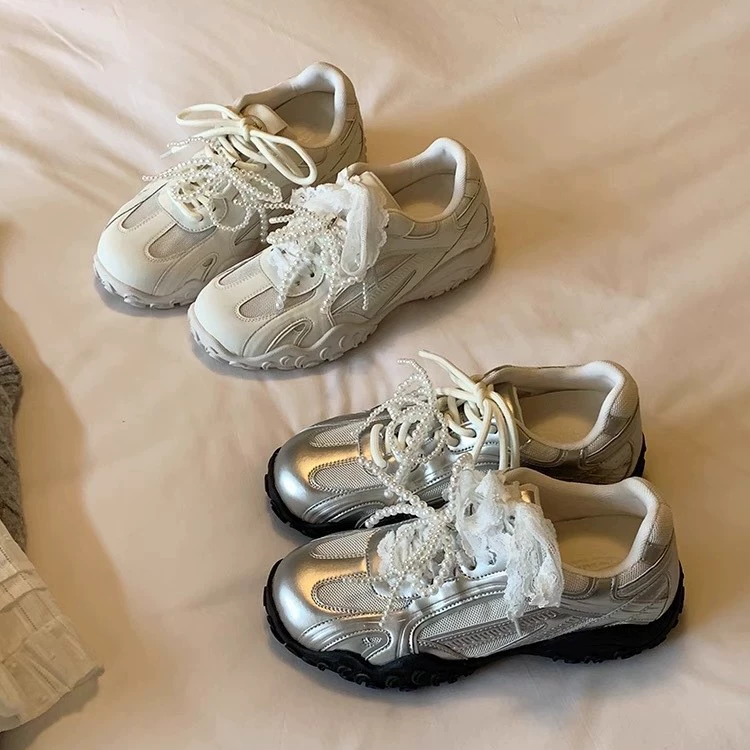 Су Иньин имеет тот же полумесяц, кожа увеличивается, кружевная жемчужная лента повседневная обувь