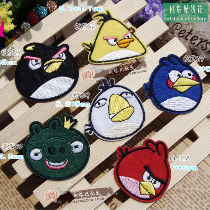 小鸟布贴绣花贴DIY补丁贴外贸衣服贴熨烫贴服装辅料动漫刺绣贴厂