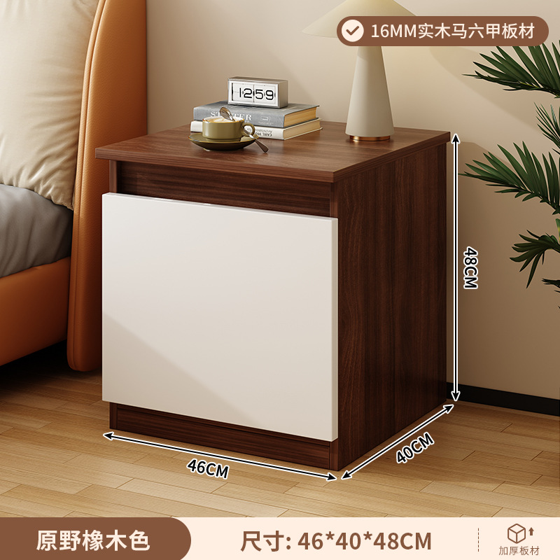 Mesa de cama de madera maciza dormitorio casero al lado de la cama almacenar armario pequeño alquiler de habitaciones estante moderno simple