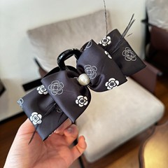 韩版高级感印花羽毛抓夹时尚气质小香风蝴蝶结鲨鱼抓夹发夹半扎女