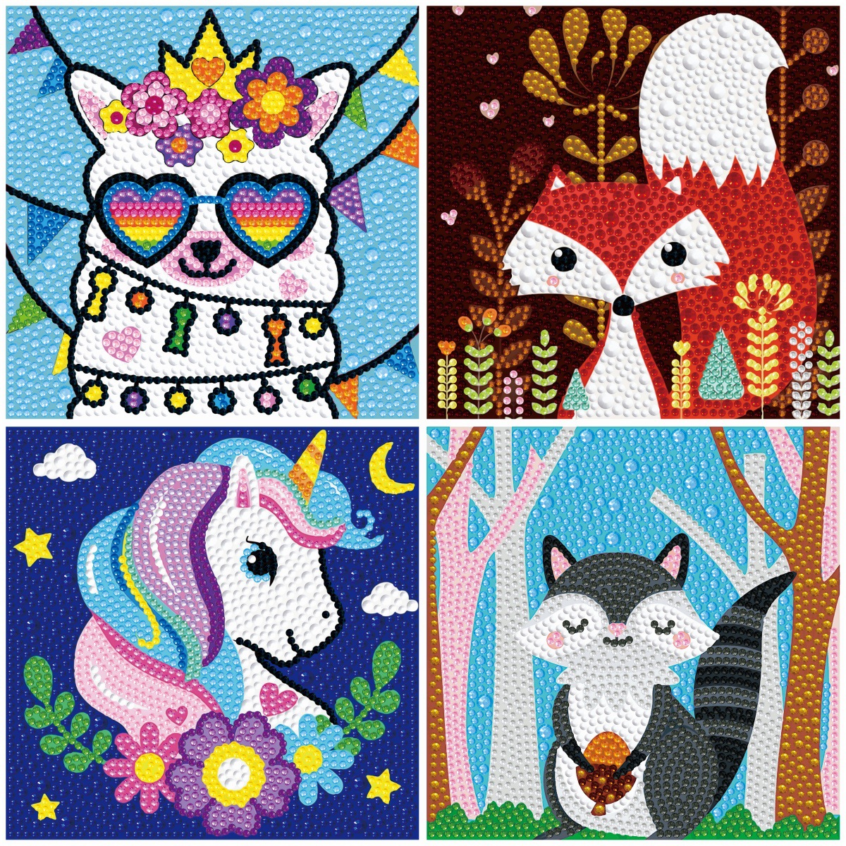 Transfronterizo Amazon nuevo dibujo de diamante infantil diy niña juguetes hechos a mano animal diamante dibujos animados pegatinas