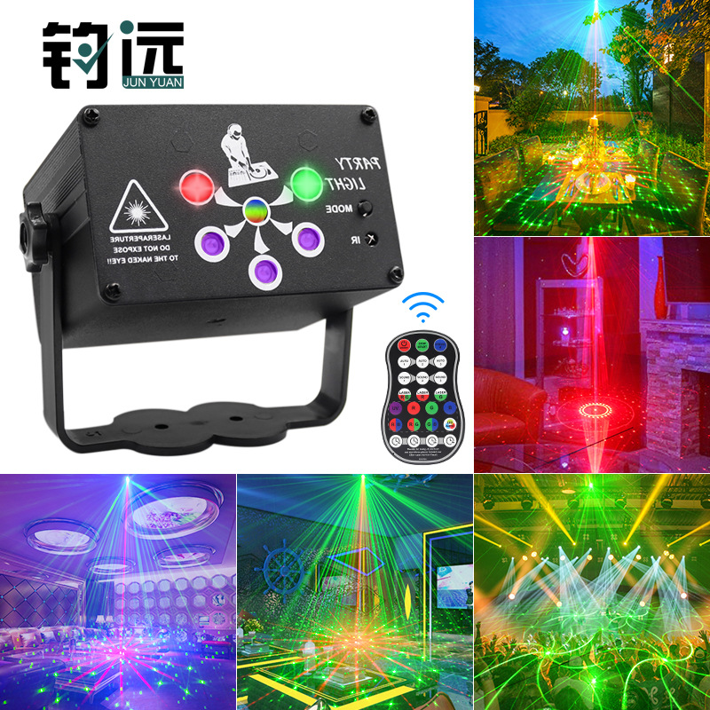 亚马逊迷你激光灯声控usb圣诞星空投影灯光束频闪舞台氛围灯UV